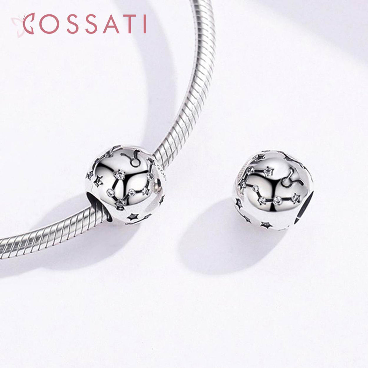Charm De Plata Esterlina 925 Scc1218 Signos Del Zodiaco Color Tauro - 2