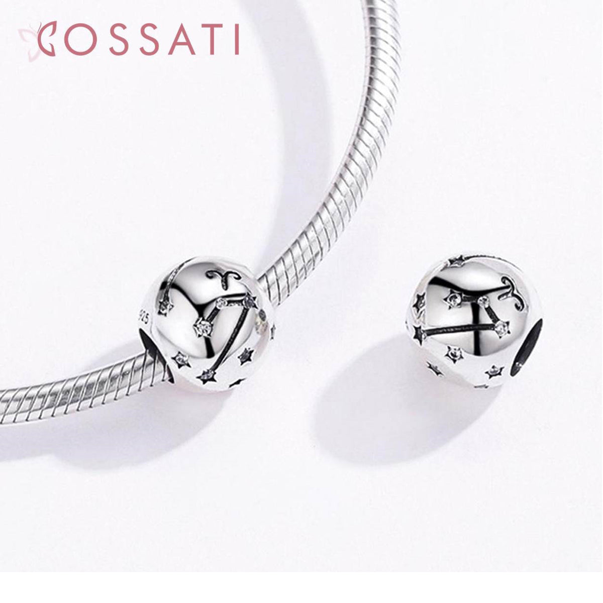 Charm De Plata Esterlina 925 Scc1218 Signos Del Zodiaco Color Aries - 1