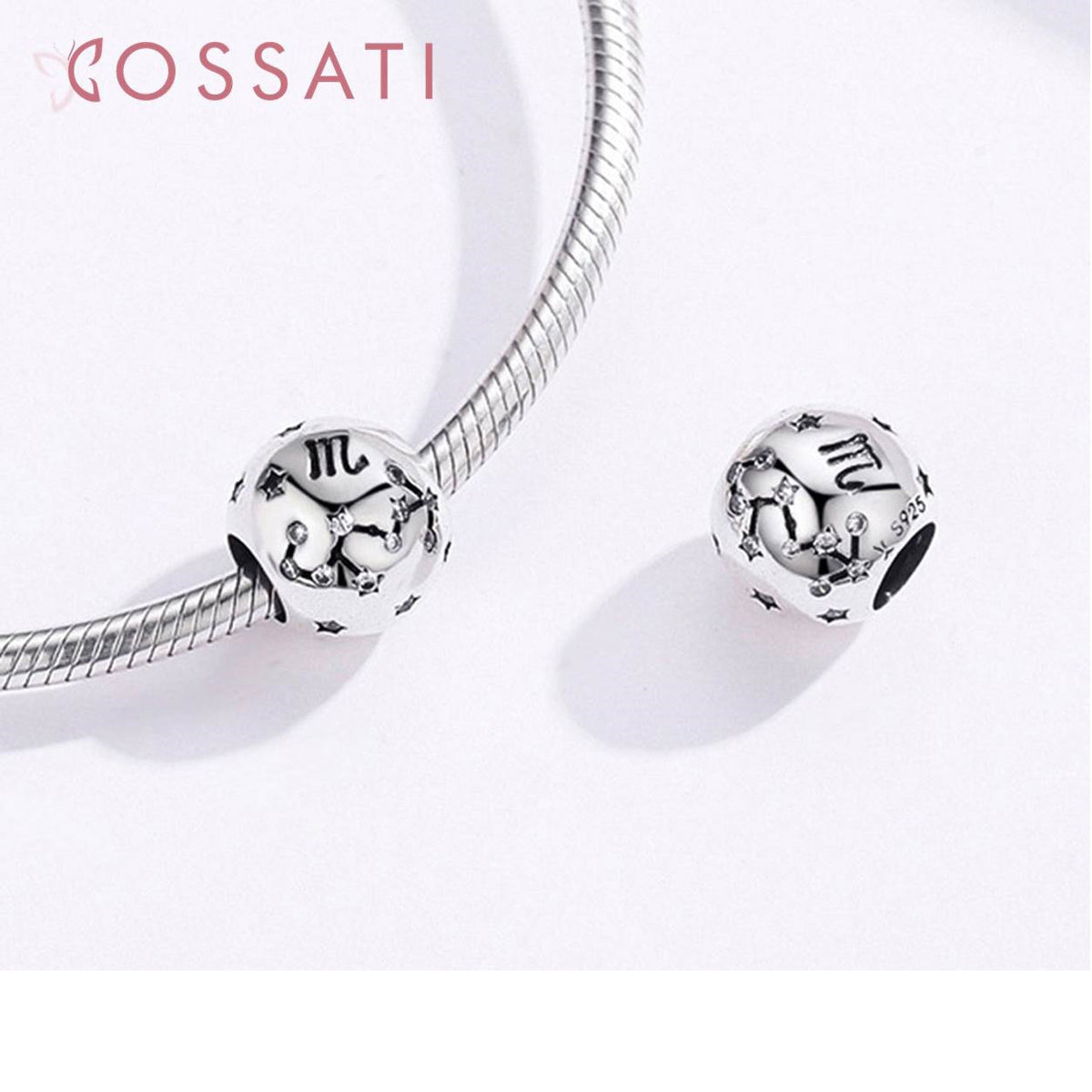 Charm De Plata Esterlina 925 Scc1218 Signos Del Zodiaco Color Escorpión - 8