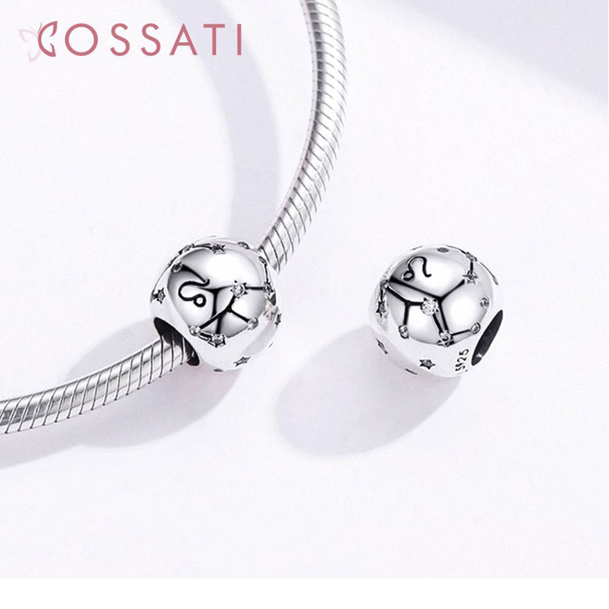 Charm De Plata Esterlina 925 Scc1218 Signos Del Zodiaco Color Leo - 5