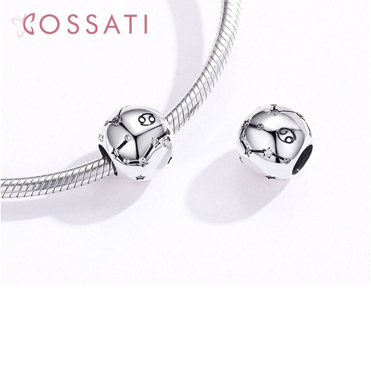 Charm De Plata Esterlina 925 Scc1218 Signos Del Zodiaco Color Cáncer - 4