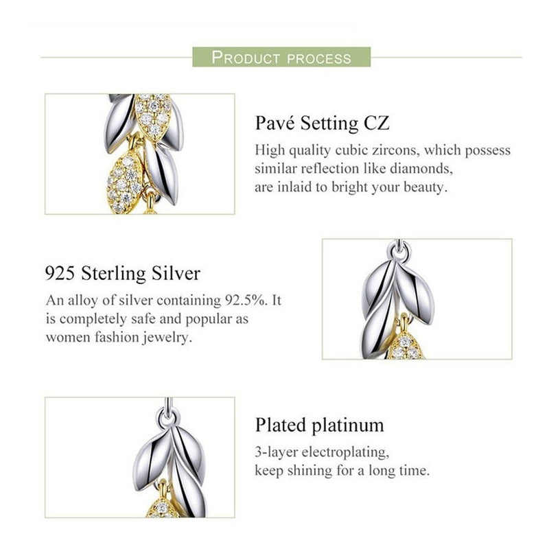 Aretes Pendientes De Plata Esterlina 925 Bse025 Original