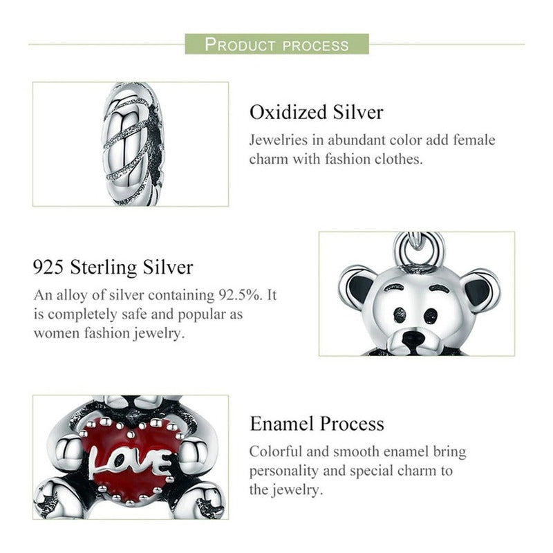 Charm De Plata Esterlina 925 Scc521 100% Original