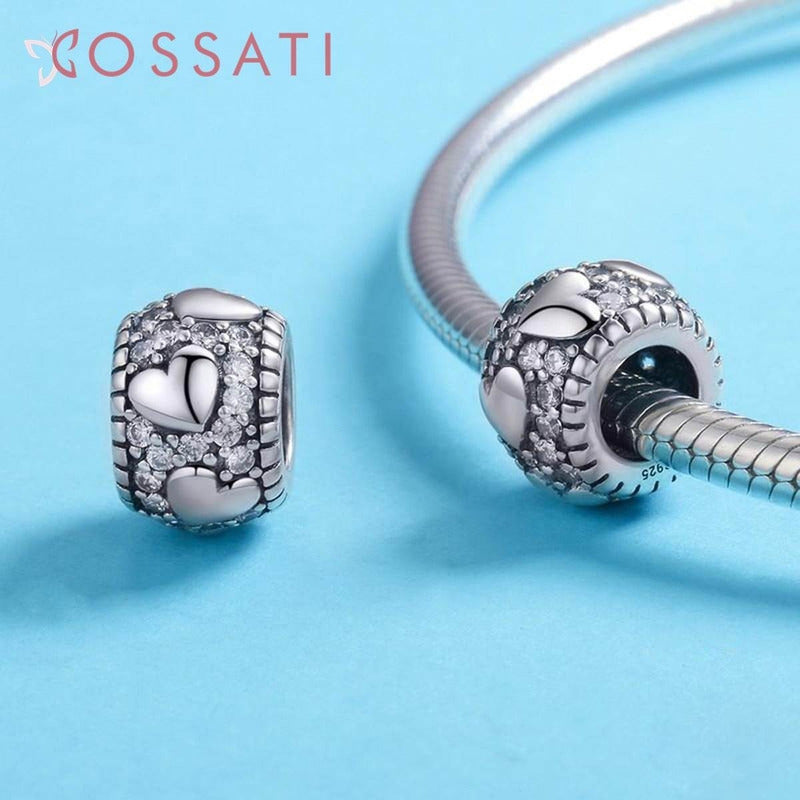 Charm De Plata Esterlina 925 Scc798 100% Original Corazones