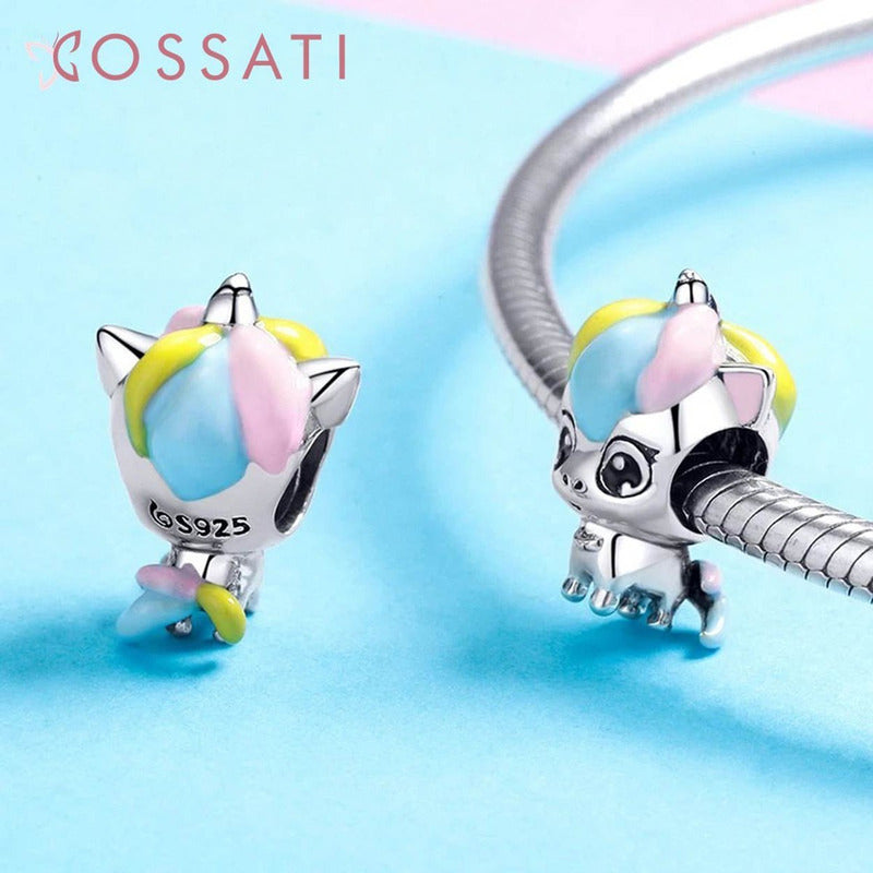 Charm De Plata Esterlina 925 Bsc059 100% Original Unicornio