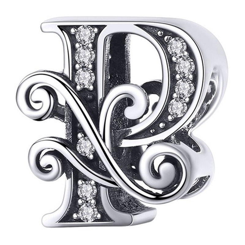 Charm Letra Abecedario Plata S925 Bsc030 Compatible Pandor Color Letra P