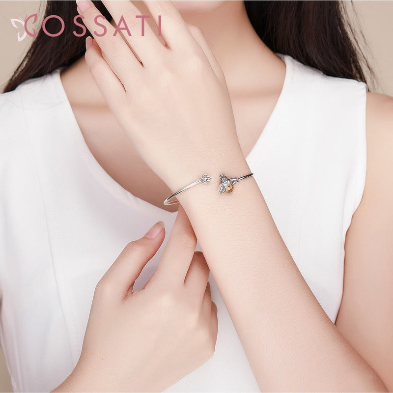 Pulsera Brazalete De Plata Esterlina 925 Original Scb104 6 Cm 20 Cm