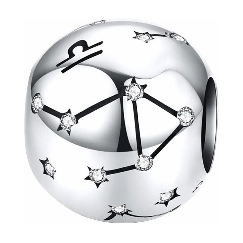 Charm De Plata Esterlina 925 Scc1218 Signos Del Zodiaco Color Libra - 7