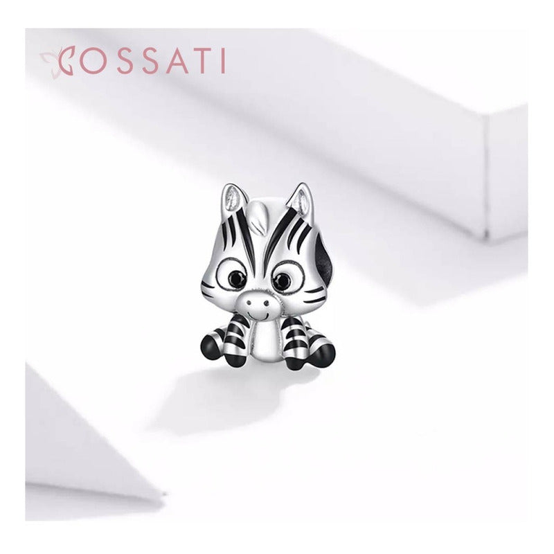 Charm De Plata Esterlina 925 Cossati Bsc387 Original Cartoon Zebra