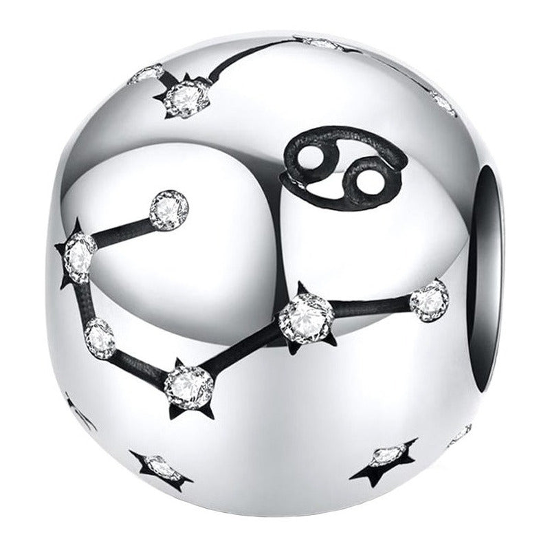 Charm De Plata Esterlina 925 Scc1218 Signos Del Zodiaco Color Cáncer - 4