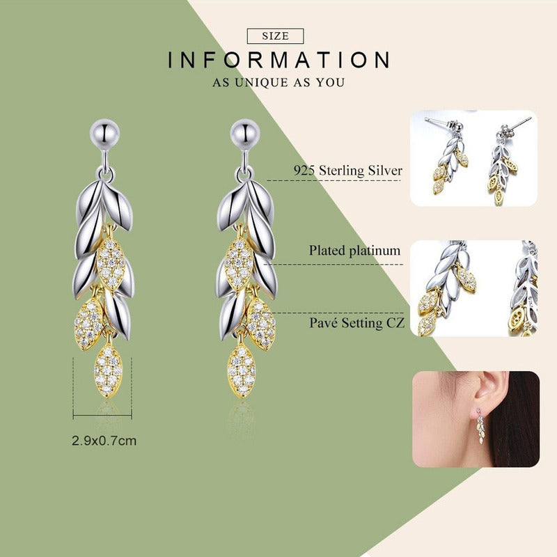 Aretes Pendientes De Plata Esterlina 925 Bse025 Original
