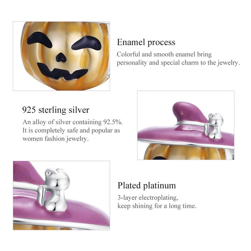 Charm Halloween De Plata Esterlina 925 Bsc329 Original