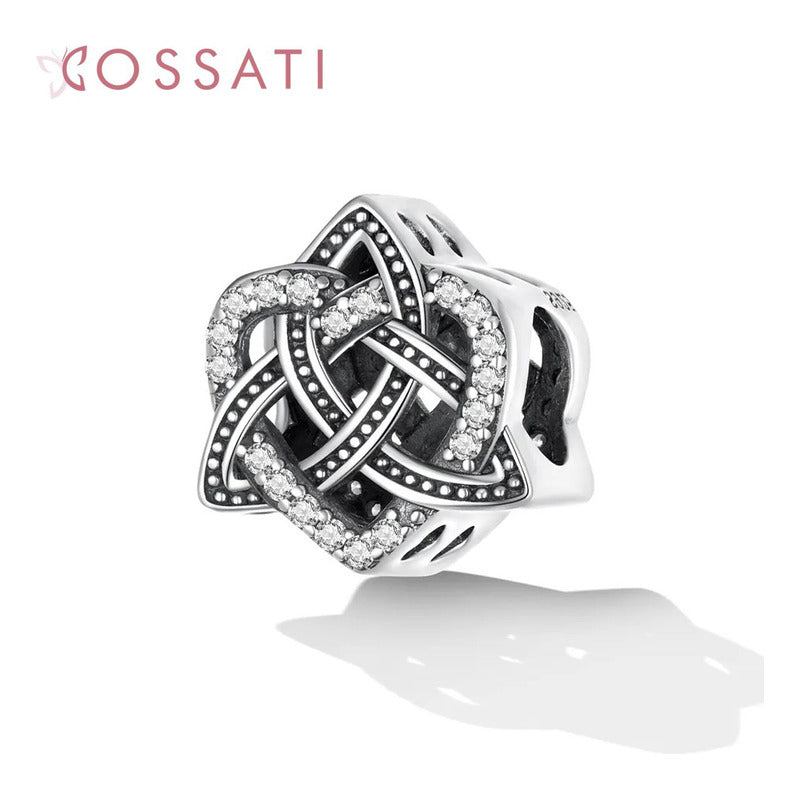 Charm Dije De Plata 925 Scc2304 Nudo De Bruja Corazón Celta