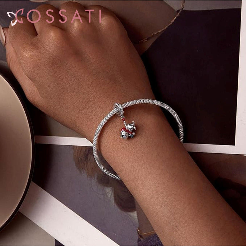 Charm Dije Plata De Ley 925 Cossati Scc2649 Gato Navidad
