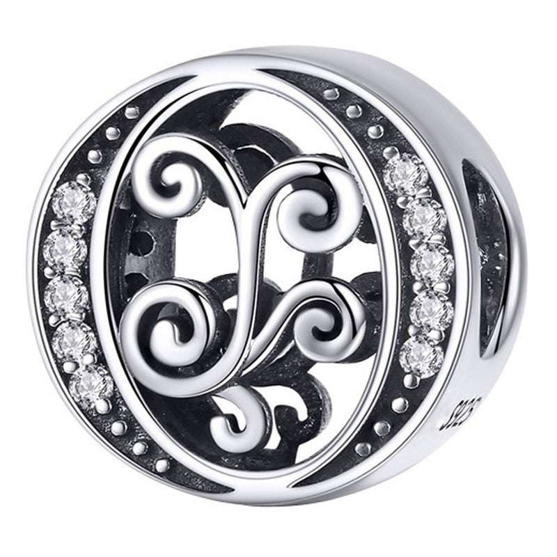 Charm Letra Abecedario Plata S925 Bsc030 Compatible Pandor Color Letra O