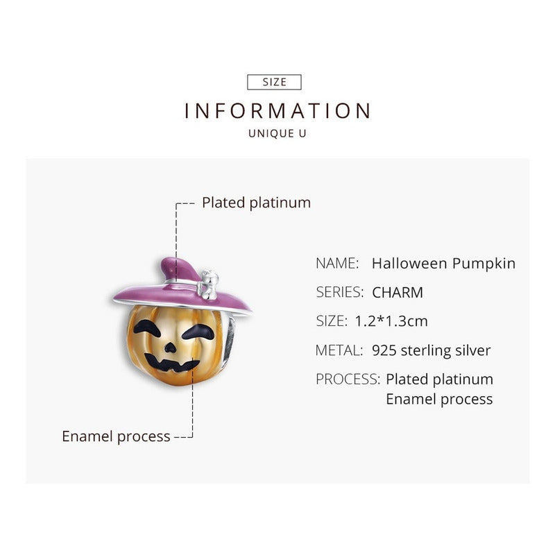 Charm Halloween De Plata Esterlina 925 Bsc329 Original