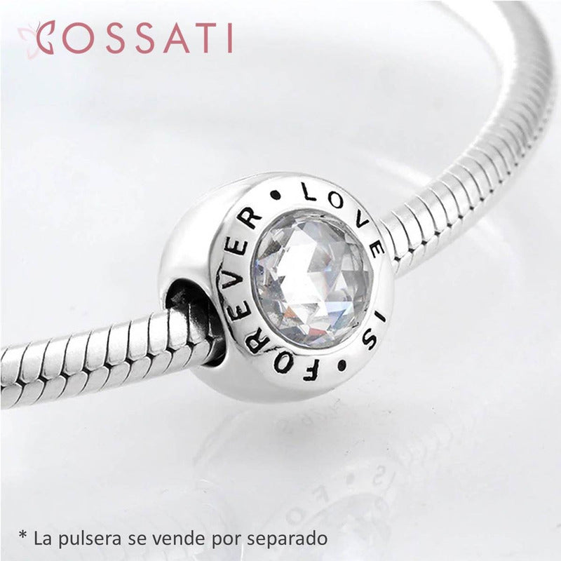 Charm De Plata Esterlina 925 Pas342 100% Original Love Is Forever