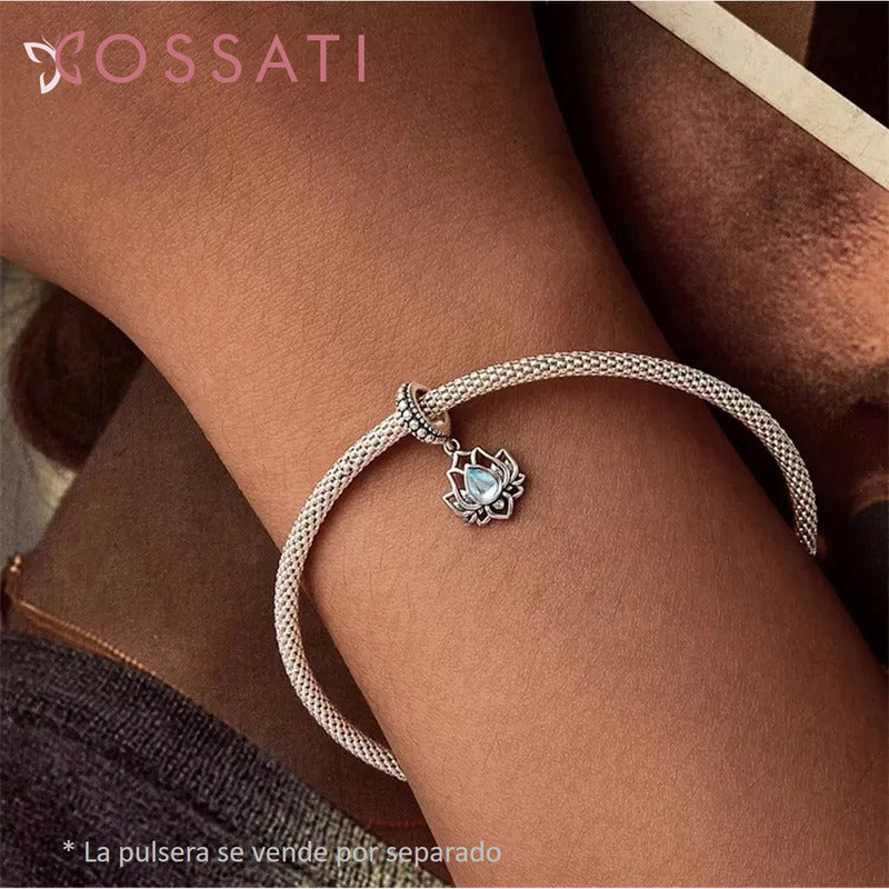 Charm Dije Plata De Ley S925 Cossati Scc2847 Flor De Loto