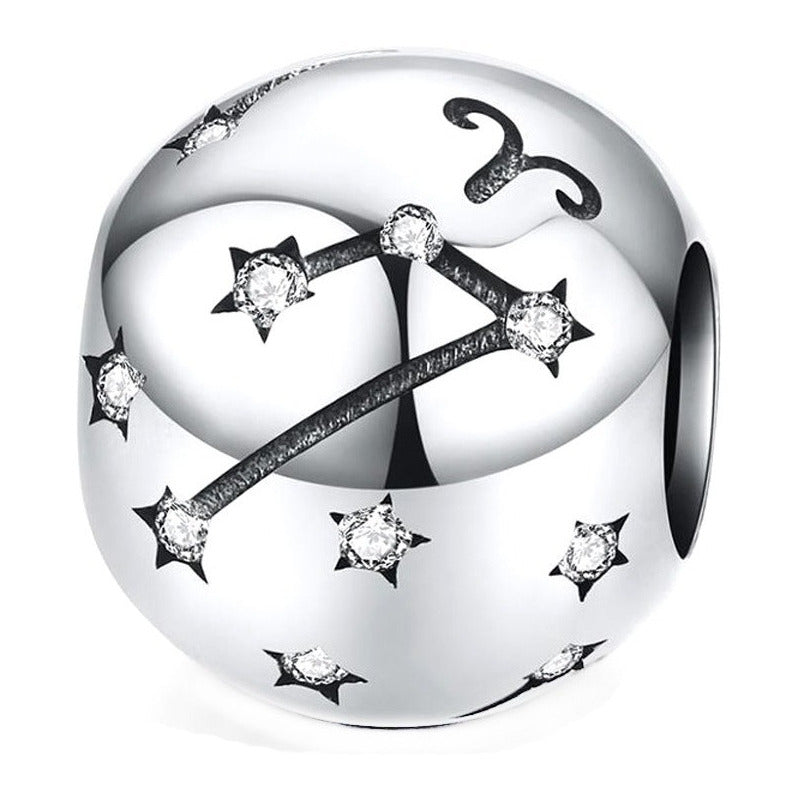 Charm De Plata Esterlina 925 Scc1218 Signos Del Zodiaco Color Aries - 1
