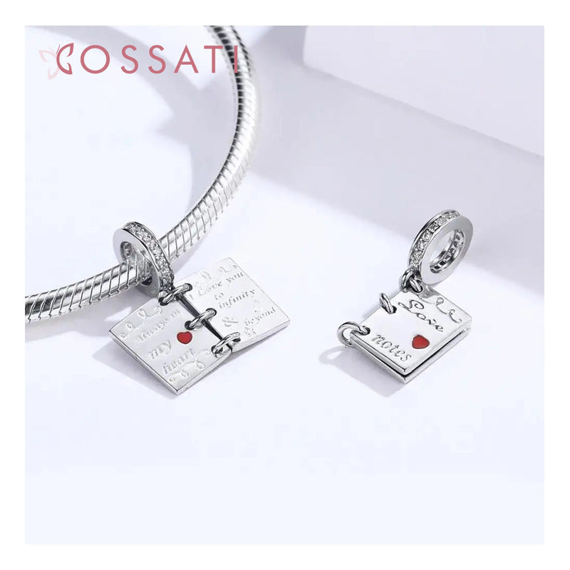 Charm Dije Plata De Ley 925 Cossati Scc1262 Libro Notas Amor