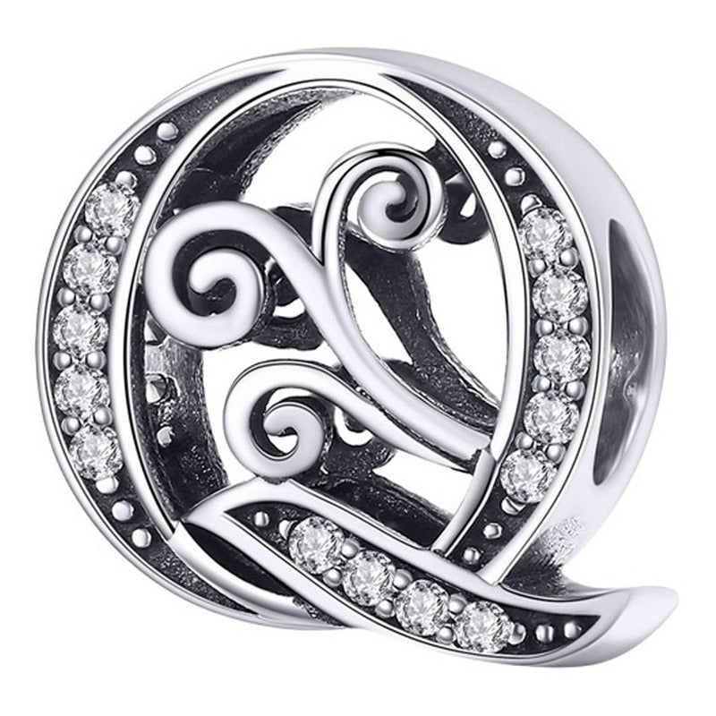Charm Letra Abecedario Plata S925 Bsc030 Compatible Pandor Color Letra Q