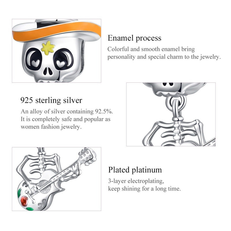 Charm Halloween De Plata Esterlina 925 Bsc327 Original