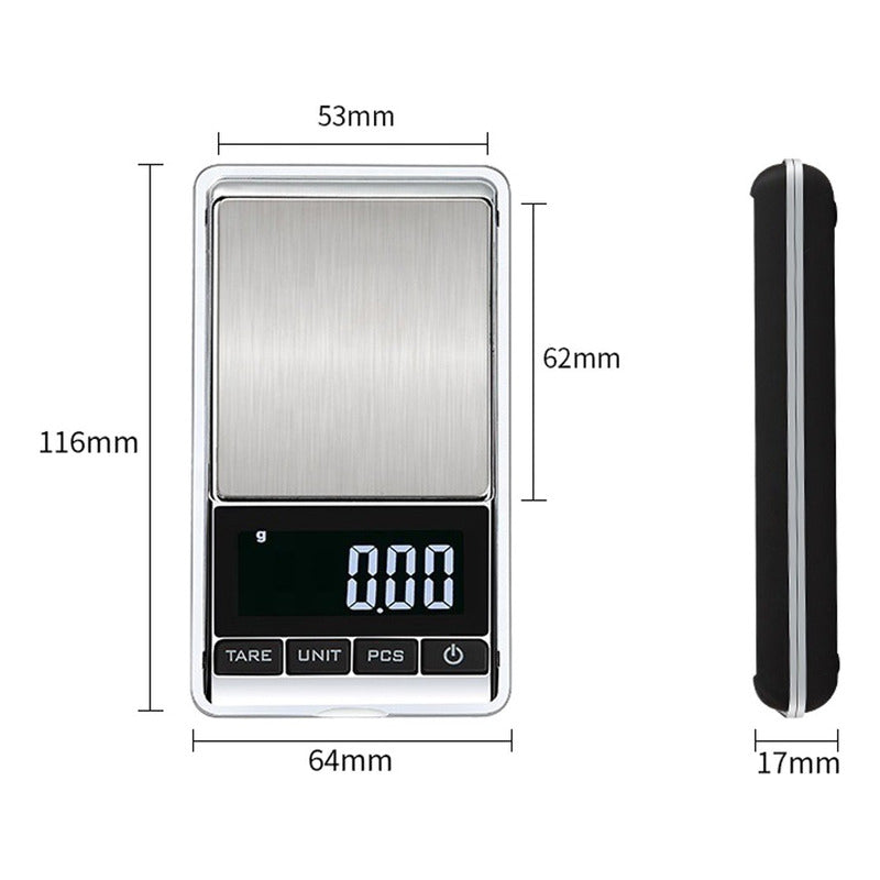 Báscula Digital Gramera - Pesa Desde 0.1 A 1000g (1kg) Capacidad Máxima 1000 G Color Negro