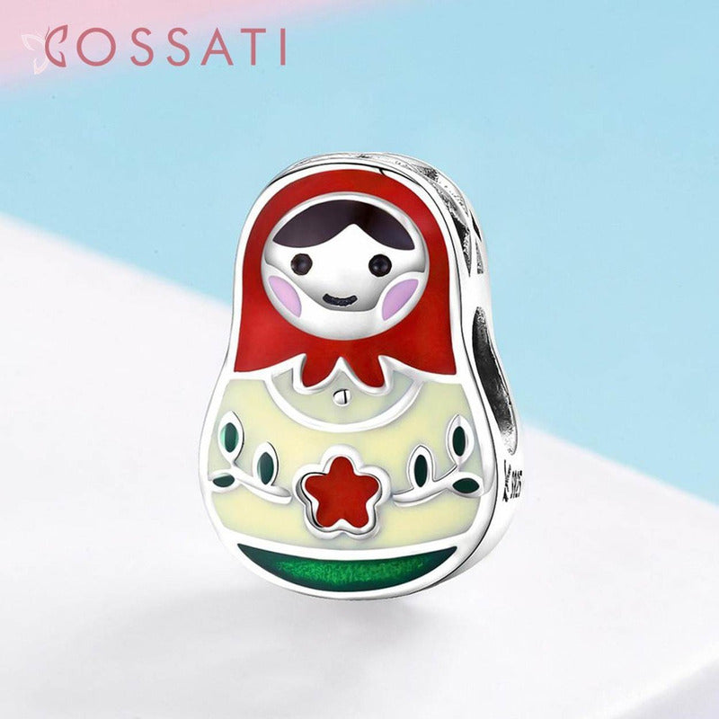 Charm De Plata Esterlina 925 Scc1086 100% Original Muñeca Rusa