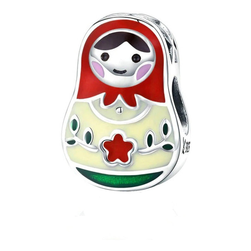 Charm De Plata Esterlina 925 Scc1086 100% Original Muñeca Rusa