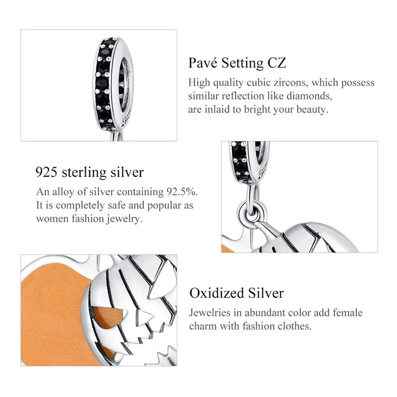 Charm Halloween De Plata Esterlina 925 Scc1620 Original