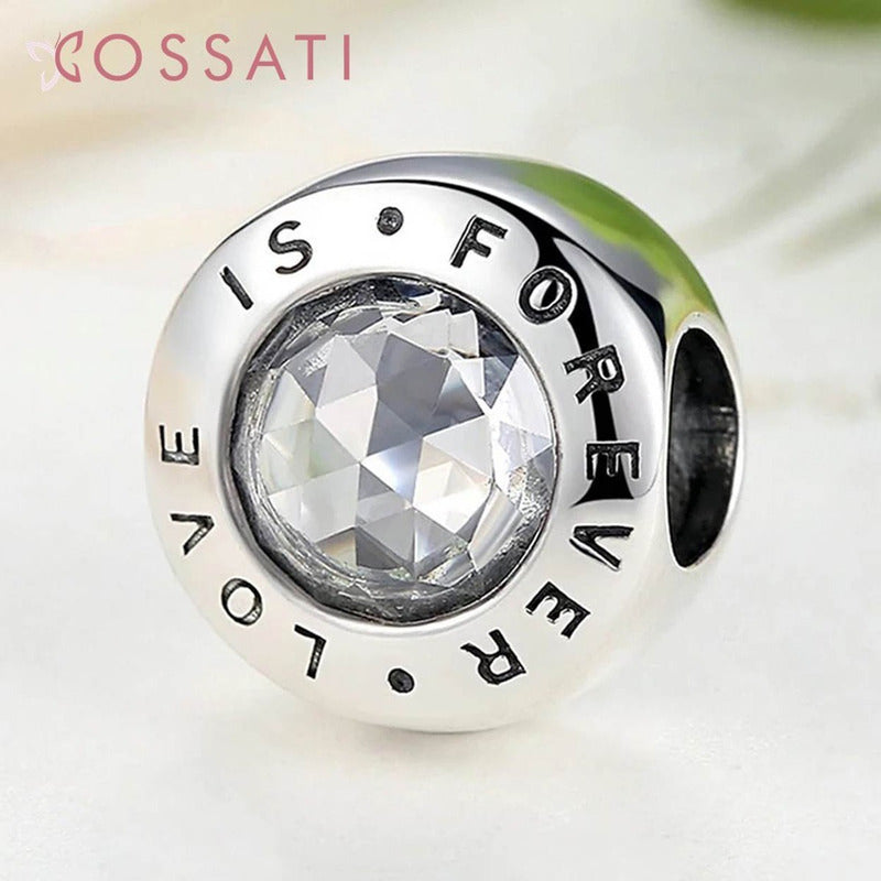 Charm De Plata Esterlina 925 Pas342 100% Original Love Is Forever