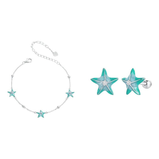 Conjunto De Plata S925 Cossati Scb276 + Sce1747 Estrella Mar