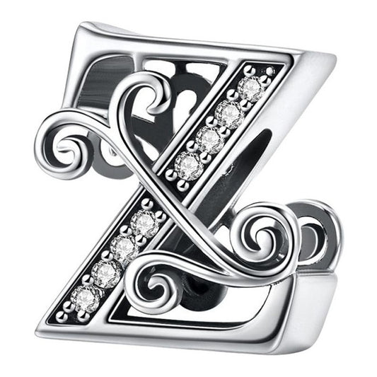 Charm Letra Abecedario Plata S925 Bsc030 Compatible Pandor Color Letra Z