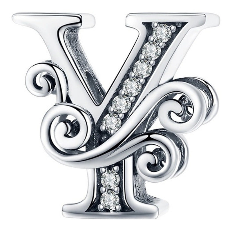 Charm Letra Abecedario Plata S925 Bsc030 Compatible Pandor Color Letra Y