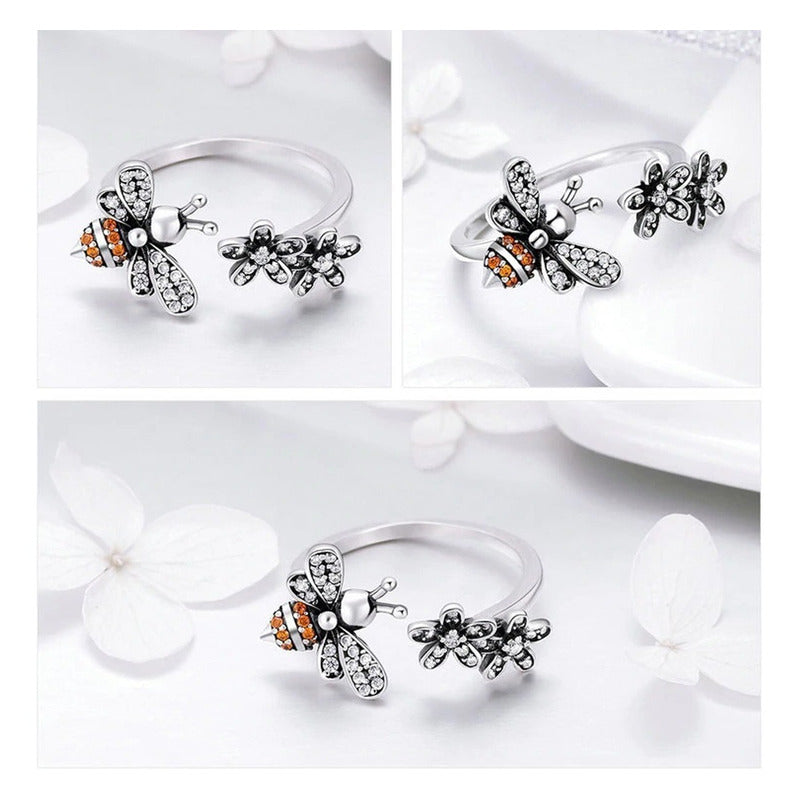 Anillo De Plata Esterlina 925 Scr422 Ajustable 100% Original