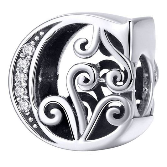 Charm Letra Abecedario Plata S925 Bsc030 Compatible Pandor Color Letra C