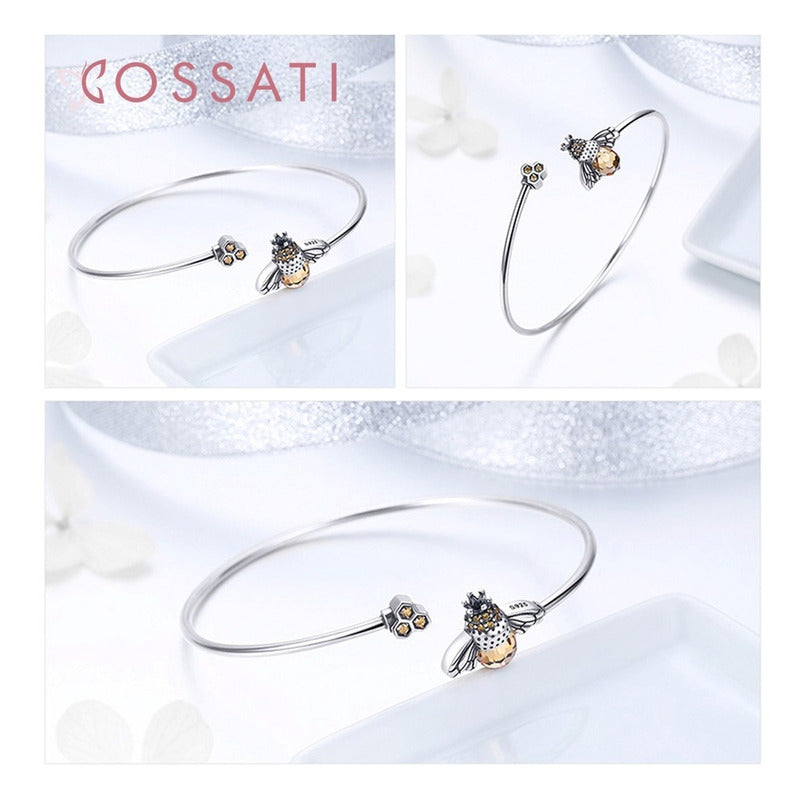 Pulsera Brazalete De Plata Esterlina 925 Original Scb104   6 Cm 20 Cm