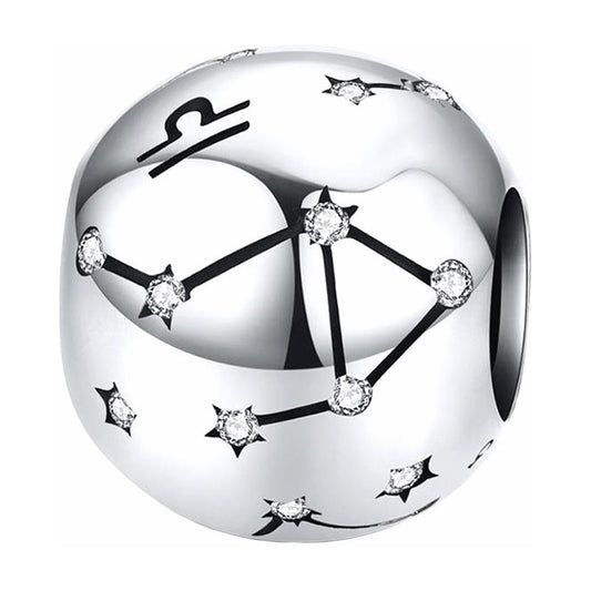 Charm De Plata Esterlina 925 Scc1218 Signos Del Zodiaco Color Libra - 7
