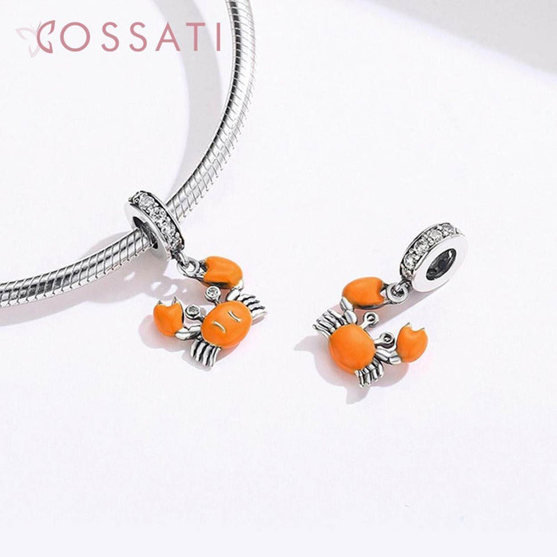 Charm De Plata Esterlina 925 Bsc076 Original  Cangrejo De Verano