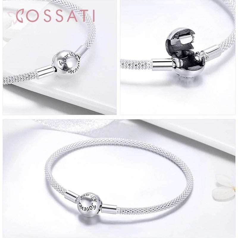 Pulsera De Plata Esterlina 925 Scb105 100% Original