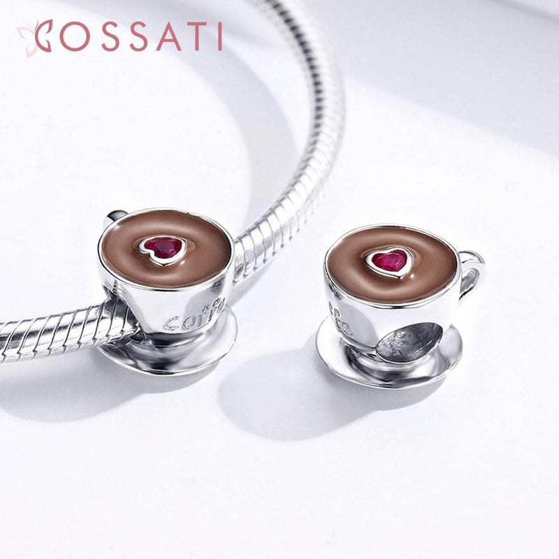 Charm De Plata Esterlina 925 Scc1286 Original Taza De Café