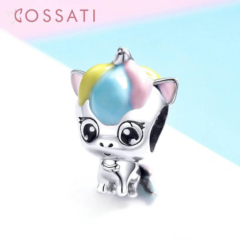 Charm De Plata Esterlina 925 Bsc059 100% Original Unicornio