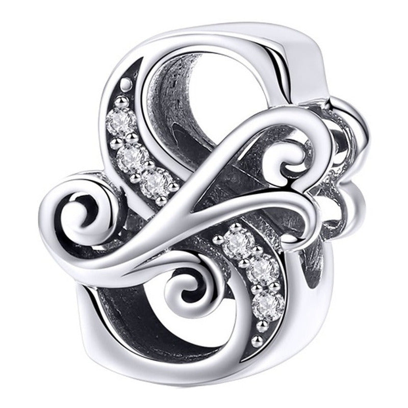 Charm Letra Abecedario Plata S925 Bsc030 Compatible Pandor Color Letra S