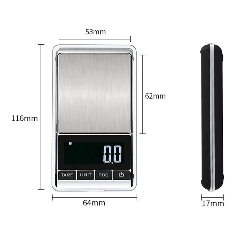 Báscula Gramera Digital 0.1 - 500g Joyería Cocina Repostería Negro 5 G