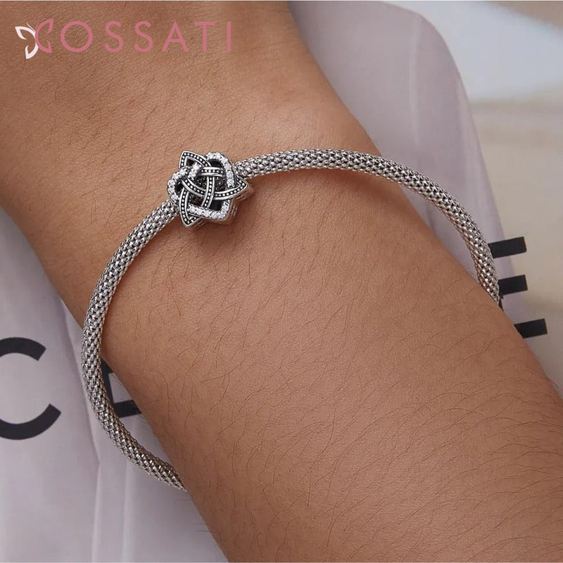 Charm Dije De Plata 925 Scc2304 Nudo De Bruja Corazón Celta