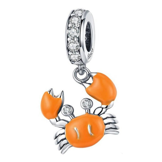 Charm De Plata Esterlina 925 Bsc076 Original  Cangrejo De Verano