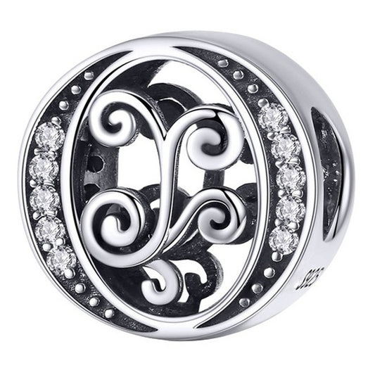 Charm Letra Abecedario Plata S925 Bsc030 Compatible Pandor Color Letra O
