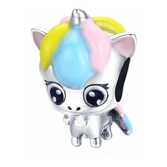 Charm De Plata Esterlina 925 Bsc059 100% Original Unicornio