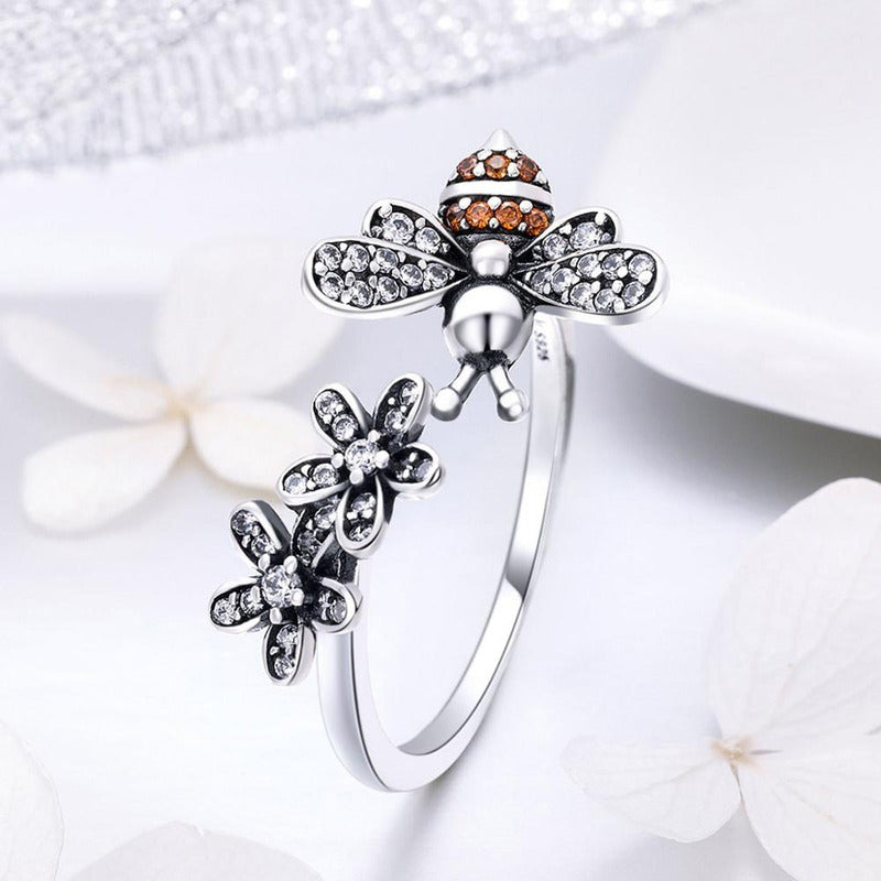 Anillo De Plata Esterlina 925 Scr422 Ajustable 100% Original