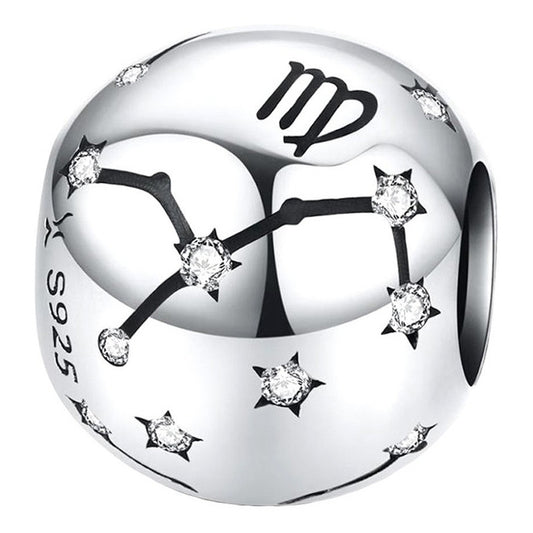 Charm De Plata Esterlina 925 Scc1218 Signos Del Zodiaco Color Virgo - 6